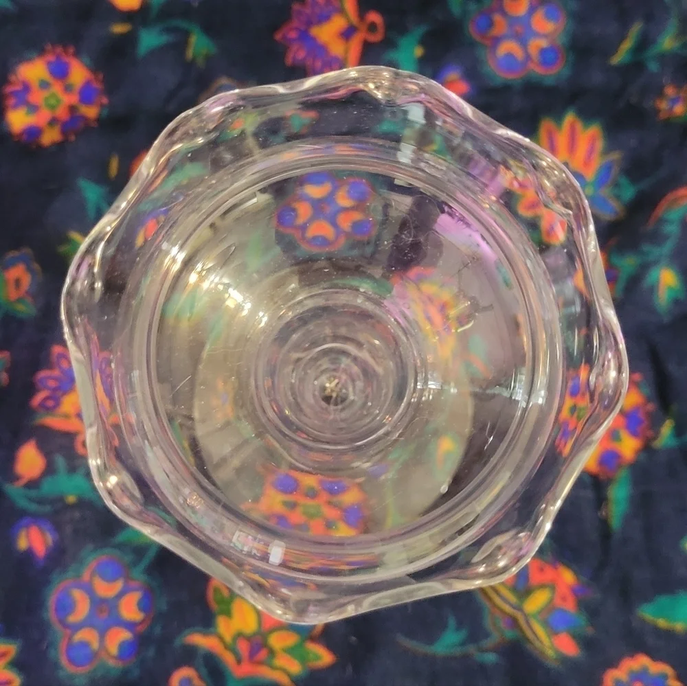 2 Blown Glass Princess‎ House Heritage Violet Candlestick Candle Holder Wavy Rim